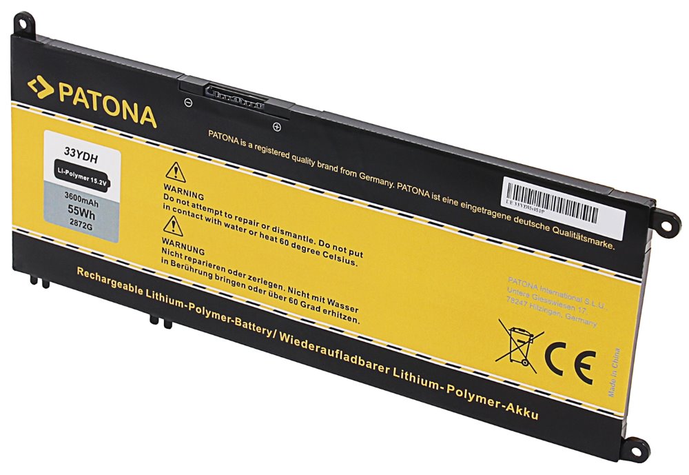 Patona baterie pro ntb DELL Inspiron 13/15/17 G3 3600mAh Li-Pol 15,2V 33YDH PT2872