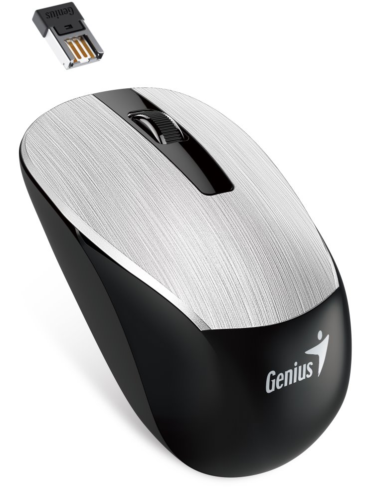Genius NX-7015, 1600 dpi, Blue-Eye senzor, bezdrátová, stříbrná 31030019404
