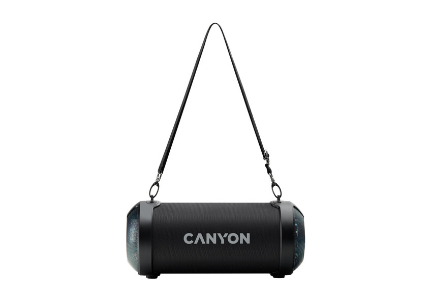Canyon bezdrátový reproduktor, BT V5.0, Jieli AC6925B, FM, 3.5mm AUX, 8,5W 1500mAh baterie, cerná CNE-CBTSP7