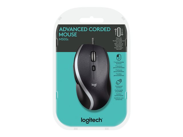 Logitech Advanced Corded Mouse M500s - BLACK - EMEA 910-005784