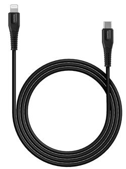 Canyon nabíjecí kabel Lightning MFI-4, Power delivery 18W, Apple certifikát, délka 1.2m, černá CNS-MFIC4B