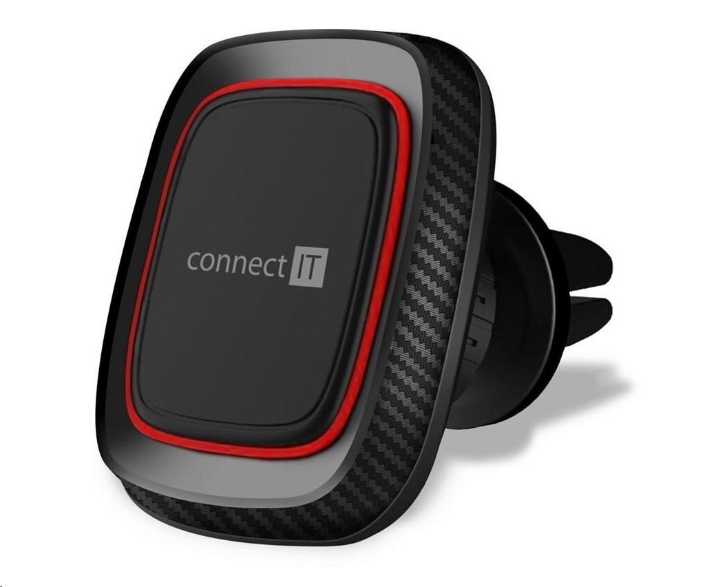 CONNECT IT InCarz 4Strong360 CARBON univerzální magnetický držák do auta, 4 magnety, červený CMC-4045-RD