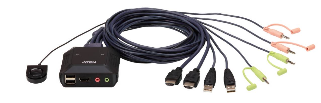 Premiumcord ATEN 2-port 4K HDMI KVM USB mini CS22H-AT