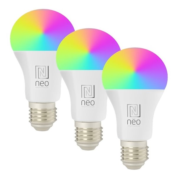 Immax NEO SMART sada 3x žárovka LED E27 11W RGB+CCT barevná a bílá, stmívatelná, Zigbee, TUYA 07743C