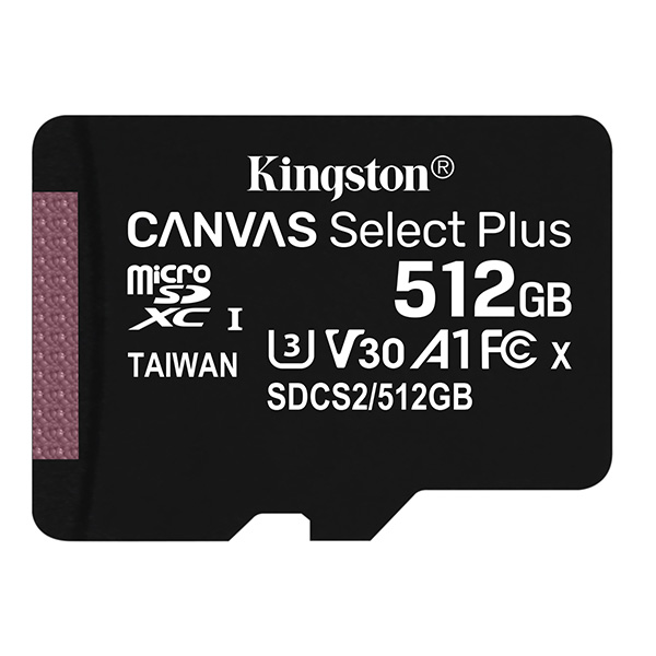 Kingston 512GB microSDXC Canvas Select Plus, A1 CL10 100MB/s bez adapteru SDCS2/512GBSP
