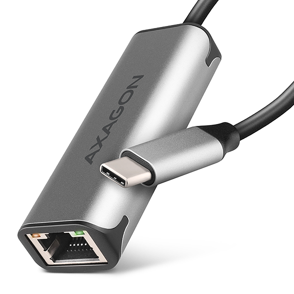Axagon ADE-25RC USB-C 3.2 Gen 1 - 2.5 Gigabit Ethernet síťová karta, Realtek 8156, auto install,šedá