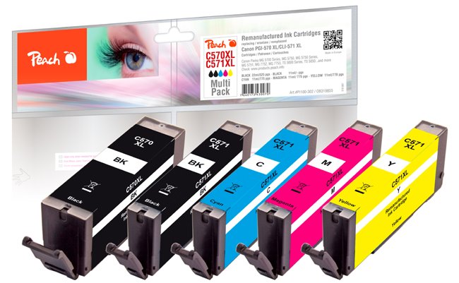 Peach kompatibilní cartridge Canon PGI-570XL/CLI-571XL MultiPack, bk, pbk, c, m, y 319855