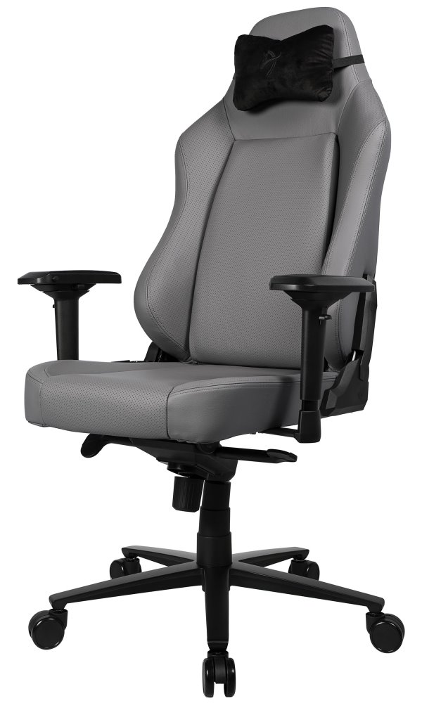 Arozzi herní židle PRIMO Full Premium Leather Anthracite, 100% přírodní italská kůže/ světle šedá PRIMO-PREM-AE