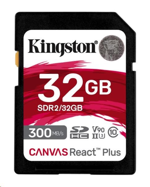 Kingston 32GB SDHC, UHS-II U3 V90 300R/260W SDR2/32GB