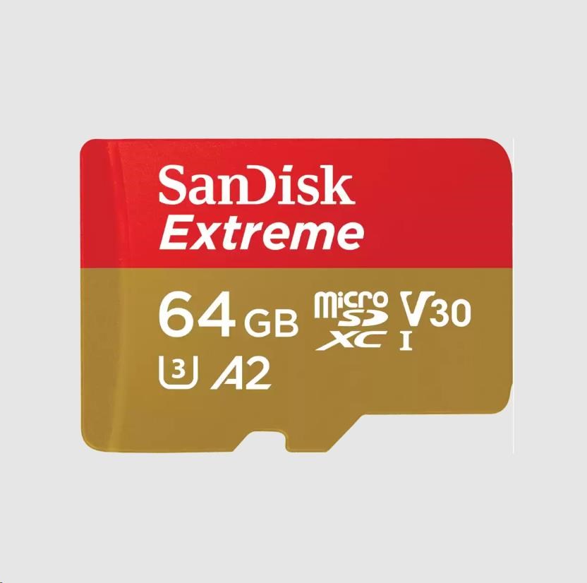 Sandisk Extreme microSDXC 64GB 170MB/s+adaptér SDSQXAH-064G-GN6MA