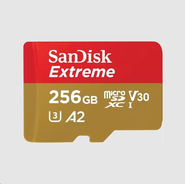 Sandisk Extreme microSDXC 256GB 190MB/s+adaptér SDSQXAV-256G-GN6MA
