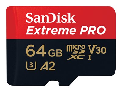 Sandisk Extreme PRO microSDXC 64GB 200MB/s+ada. SDSQXCU-064G-GN6MA