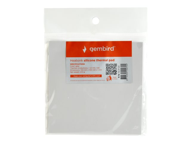 Gembird TG-P-01 Heatsink silicone thermal pad 100x100x1mm