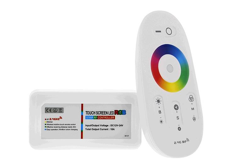 LED kontrolér TLE RGBW RF dotykový - bílý ovladač 70303120