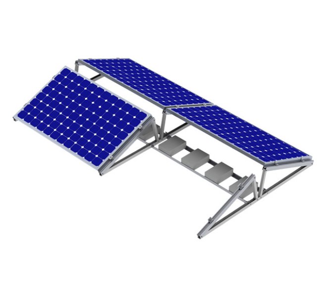 Solarmi kompletní držák SC pro uchycení 8ks 35x1134mm panelů na plochou střechu, typ východ-západ SCOMP-8EW35-1134