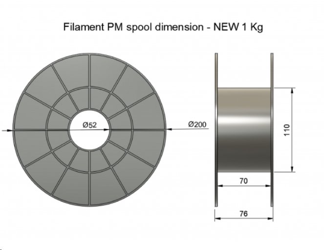 Plasty Mladec Filament PM tisková struna 2,85 PETG černá, 1 kg 300180000