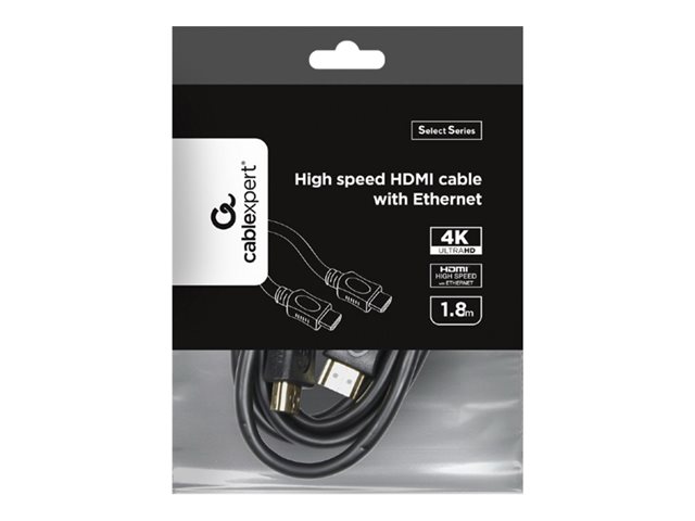 GEMBIRD Kabel HDMI - HDMI 1,8m (v1.4, M/M, zlacené kontakty, stíněný, ethernet, CCS, 4K UHD@60Hz) CC-HDMI4L-6
