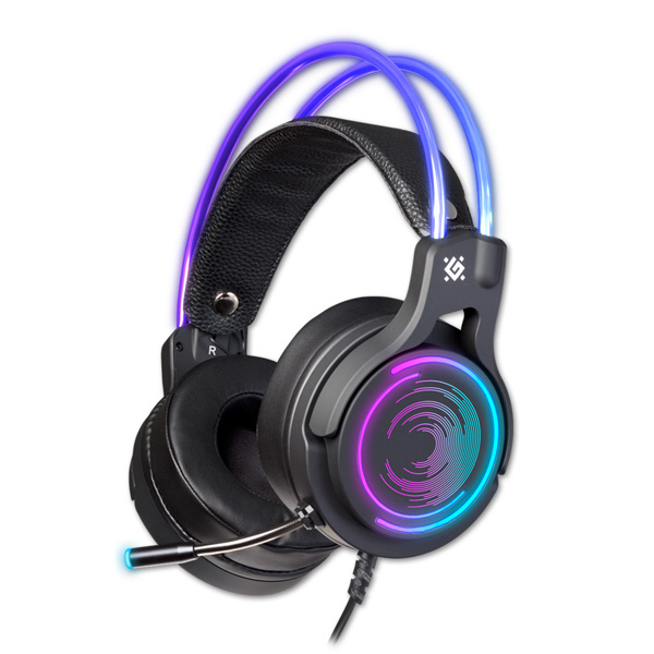 Defender Cosmo Pro RGB, herní sluchátka s mikrofonem, ovl.hlasit., černá, 7.1 (virtuálně), 5 64536