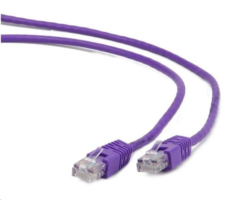 Gembird patch kabel CAT5e, UTP, 0,25 m, fialový PP12-0.25M/V