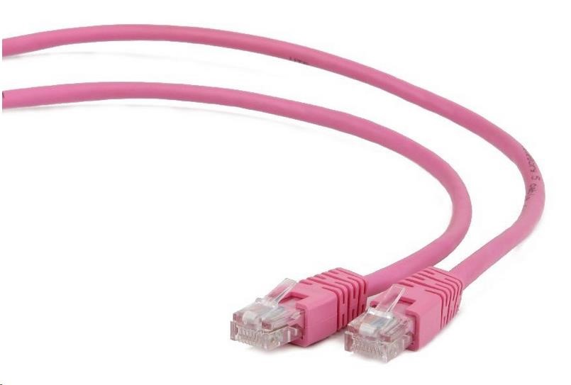 Gembird patch kabel CAT5e, UTP, 2 m, růžový PP12-2M/RO