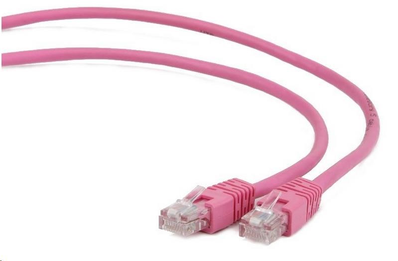 Gembird patch kabel CAT5e, UTP, 5 m, růžový PP12-5M/RO