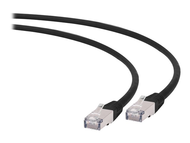 Gembird patch kabel S/FTP Cat. 6A LSZH, 0.5 m, černý PP6A-LSZHCU-BK-0.5M
