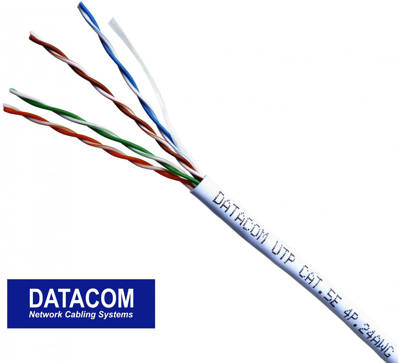 Datacom UTP Cat5e PVC kabel 305m (drát), bílý 1107