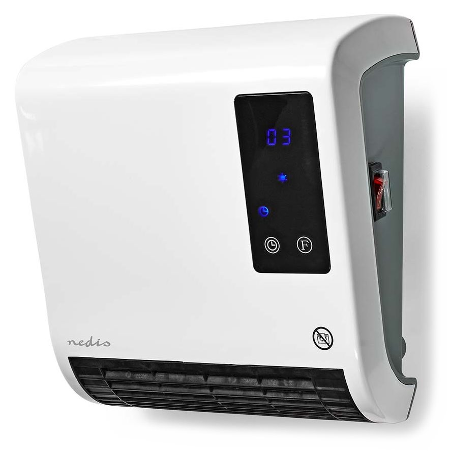 Nedis koupelnový ohřívač, 2000 W, nastavitelný termostat, 2 režimy, IP22, dálkové ovládání, bílý HTBA20WT