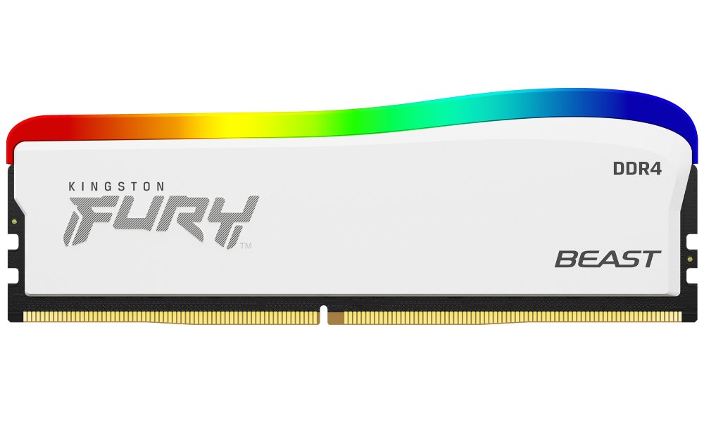 Kingston 8GB DDR4-3200MHz, CL16 FURY RGB White KF432C16BWA/8