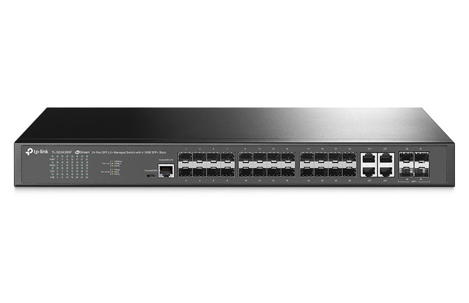 TP-Link TL-SG3428XF, JetStream 24-Port SFP L2+ Managed Switch with 4 10GE SFP+ Slots
