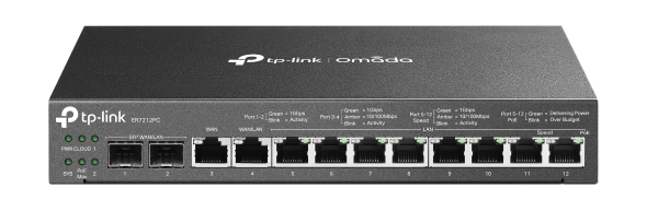 TP-Link Omada Gigabit VPN Router with PoE+ Ports, Controller Ability 2xGB SFP WAN/LAN Port 1xGB RJ45 WAN Port ER7212PC