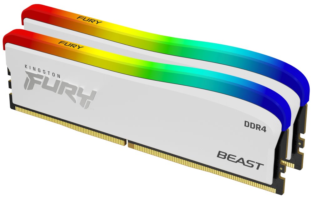 Kingston FURY Beast White, DDR4/16GB/3200MHz/CL16/2x8GB/RGB/White KF432C16BWAK2/16