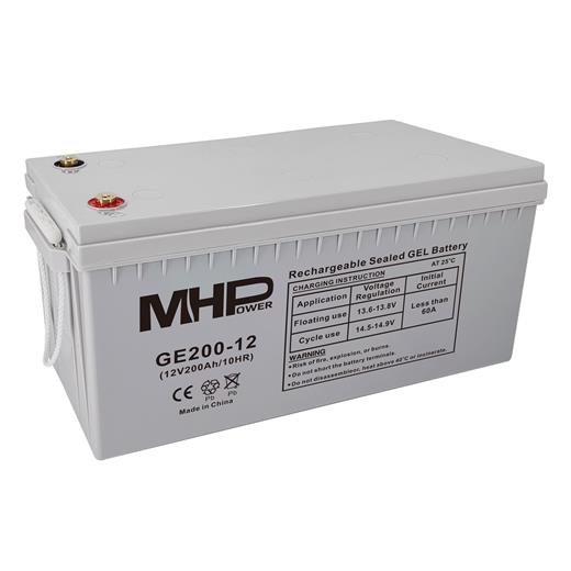 MHPower Baterie GE200-12 GEL, 12V/200Ah, T3-M8, Deep Cycle