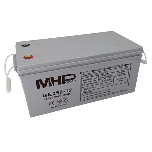 MHPower Baterie GE250-12 GEL, 12V/250Ah, T3-M8, Deep Cycle