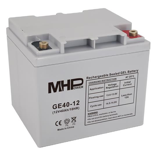 MHPower Baterie GE40-12 GEL, 12V/40Ah, T1-M6, Deep Cycle