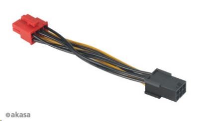 AKASA kabel redukce napájení z 6pin PCIe na 8pin PCIe 2.0, 10cm AK-CB052
