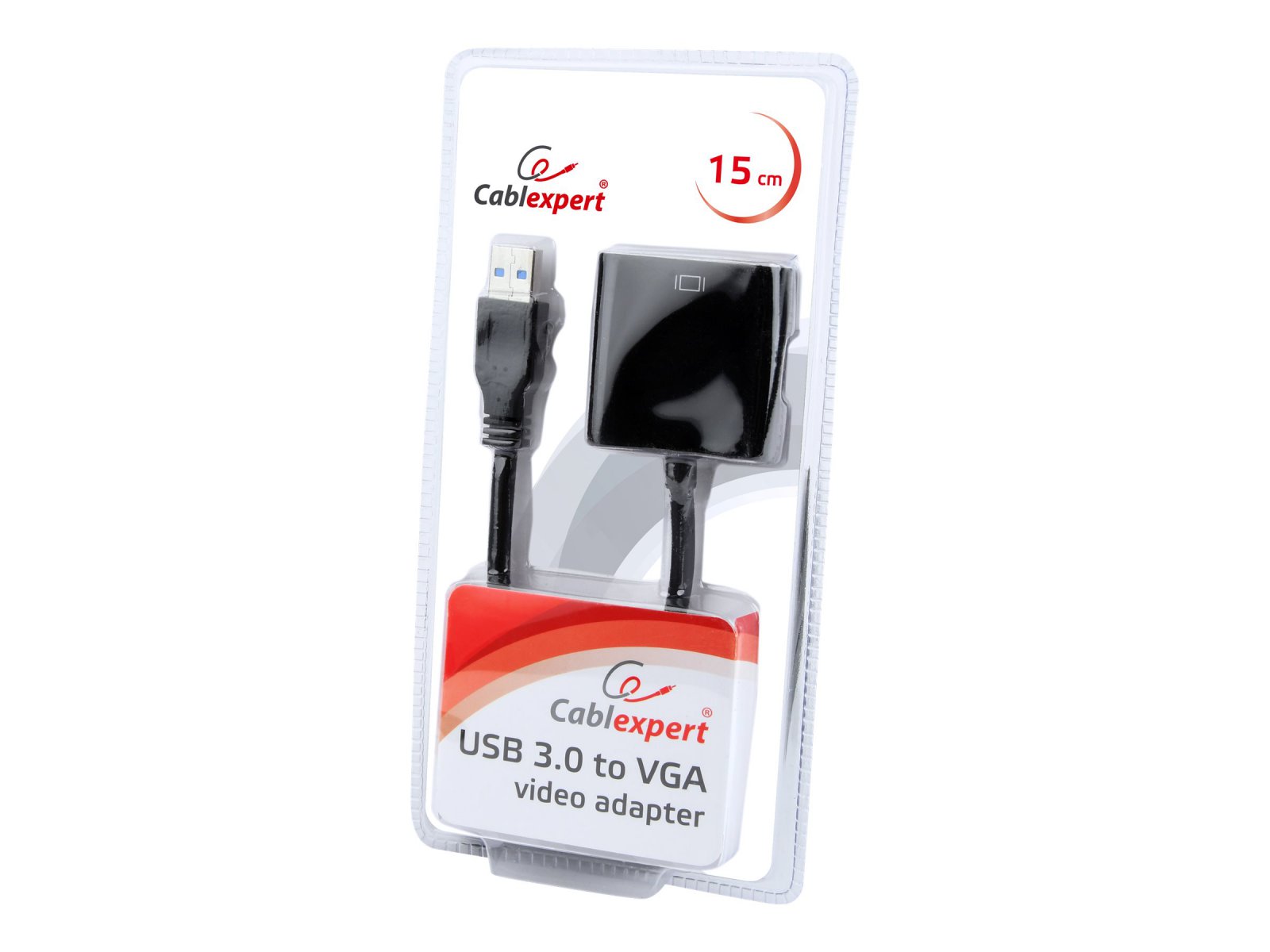 Gembird USB 3.0 - VGA, M/F, 15cm, černý AB-U3M-VGAF-01