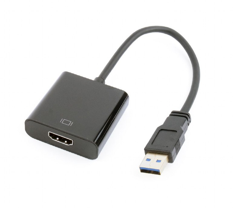 Gembird Redukce USB 3.0 - HDMI, M/F, 15cm, černý A-USB3-HDMI-02