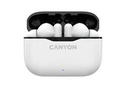 Canyon TWS-3 Bluetooth sportovní sluchátka s mikrofonem, BT V5, nabíjecí pouzdro 300mAh, bílá CNE-CBTHS3W