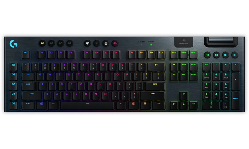 Logitech Mechanical Gaming Keyboard G915 LIGHTSPEED Wireless RGB - GL Tactile - CARBON - US INT'L - 2.4GHZ/BT 920-008910