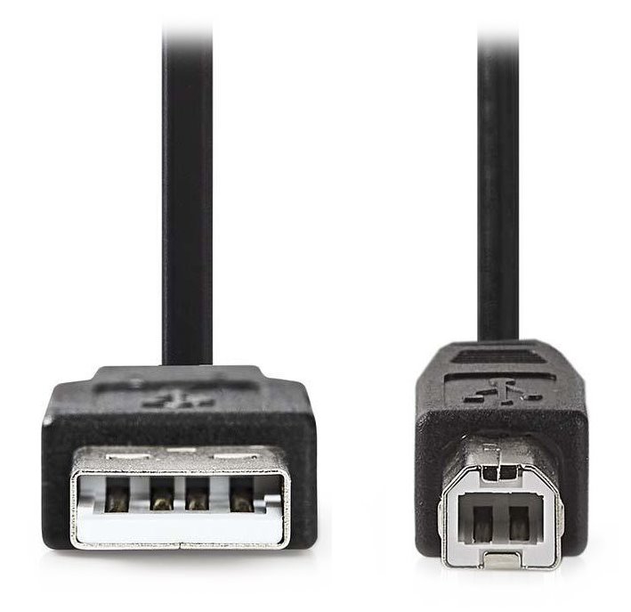 Nedis kabel USB 2.0, zástrčka A - zástrčka B, k tiskárně apod., černý, 2m CCGP60100BK20