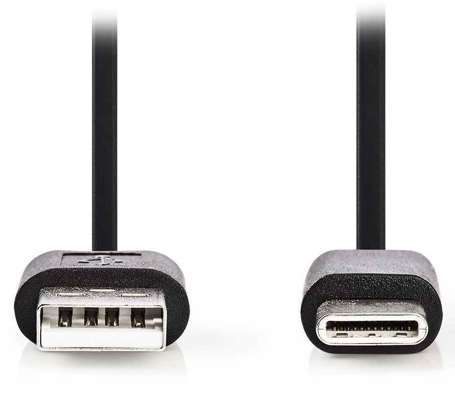 Nedis kabel USB 2.0, zástrčka USB-C - zástrčka USB-A, černý, 10cm CCGP60600BK01