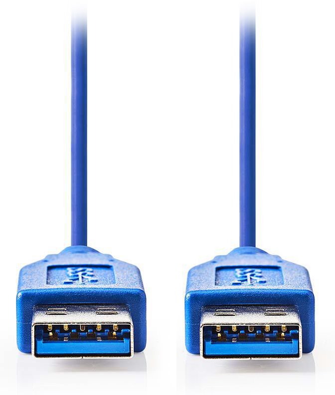Nedis kabel USB 3.0, zástrčka A - zástrčka A, modrý, 2m CCGP61000BU20