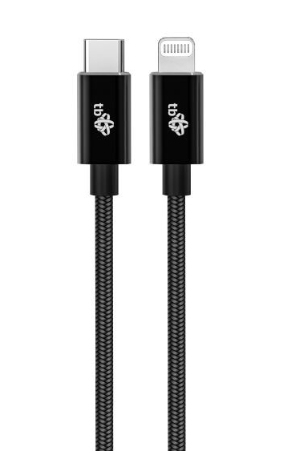 TB kabel USB-C-Lightning oplétaný 1m, černý AKTBXKUAMFICS1B