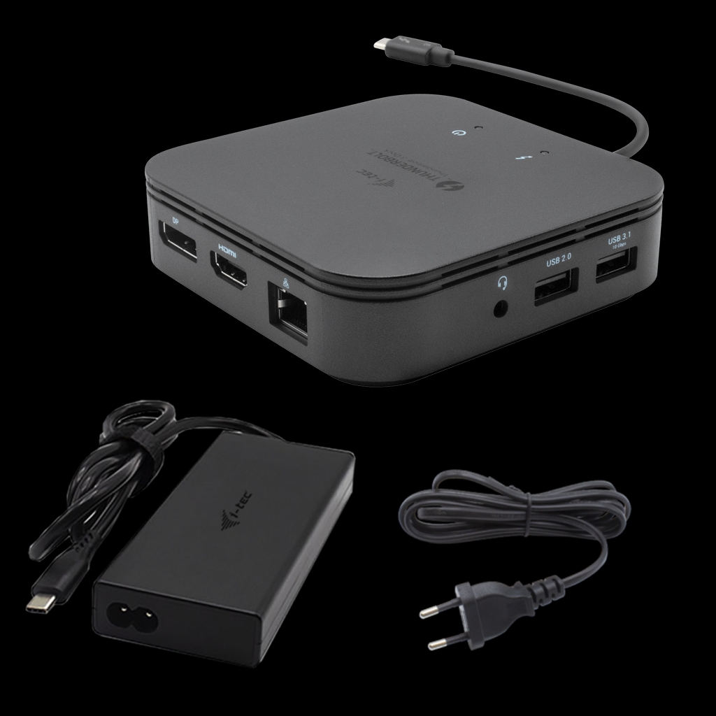 I-Tec Thunderbolt 3 Travel Dock Dual 4K Display with Power Delivery 60W+Universal Charger 77 TB3TRAVELDOCKPD60W