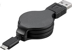 Premiumcord Kabel USB 3.1 C/M-USB 2.0 A/M, charging a sync navíjecí kabel 1m KU31CN1BK