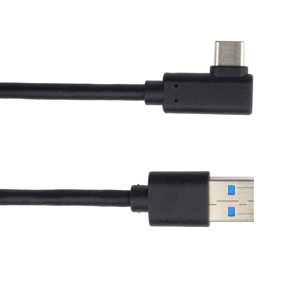 Premiumcord Kabel USB typ C/M zahnutý konektor 90°-USB 3.0 A/M, 1m KU31CZ1BK