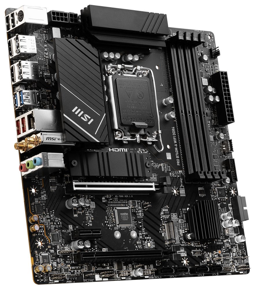 MSI MAG PRO B760M-A WIFI DDR4, Intel B760, LGA1700, 4x DDR4, 2x M.2, 2x HDMI, 2x DP, WiFi, mATX