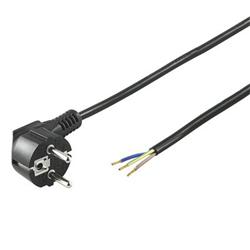 Premiumcord Flexo kabel síťový třížilový 230V s úhlovou vidlicí 2m černá KPSFT2B