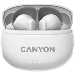 Canyon TWS-8 BT s mikrofonem, BT V5.3 JL 6976D4, pouzdro 470mAh+40mAh až 32h, bílá CNS-TWS8W